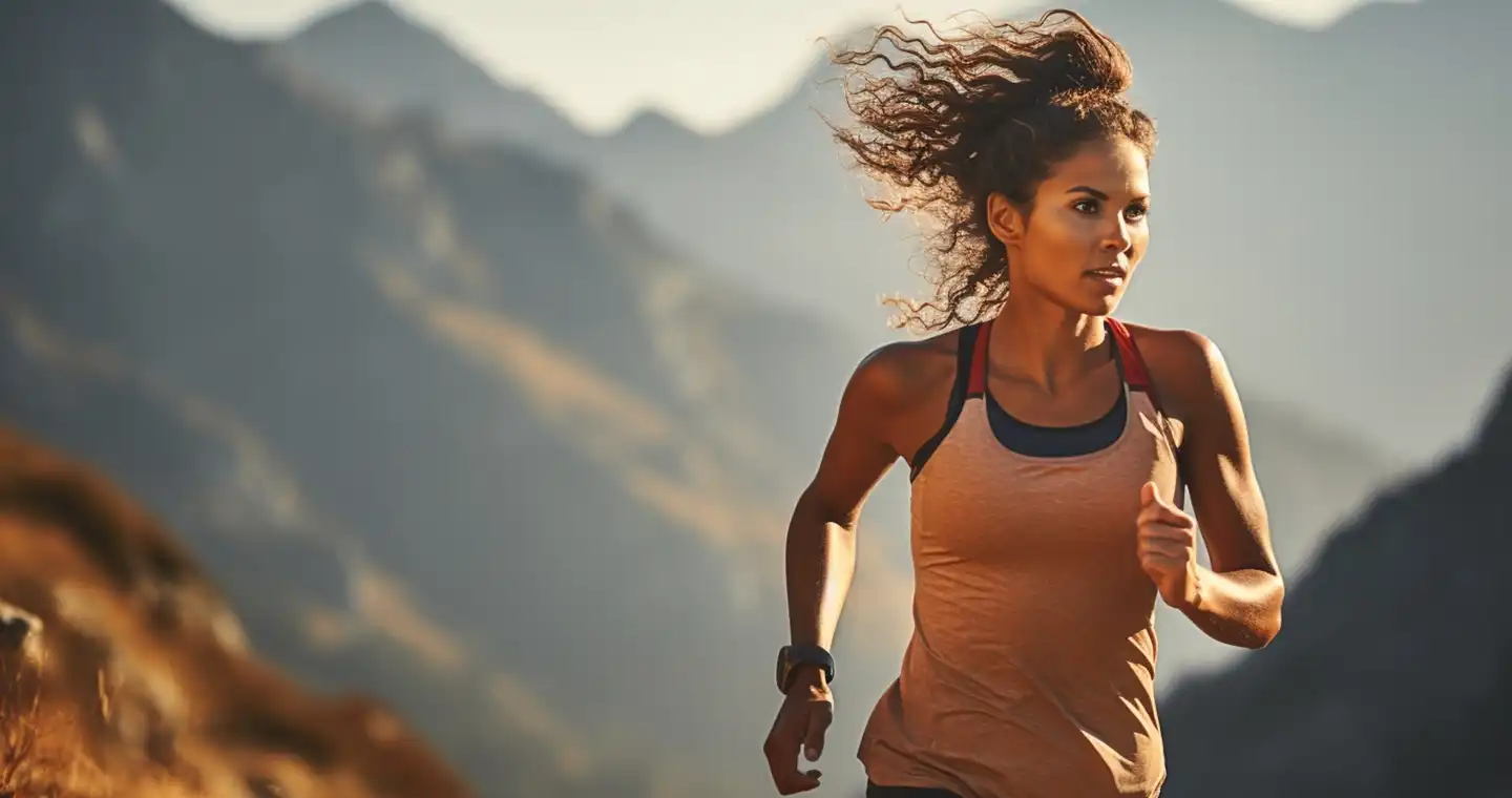 Woman running outdoors